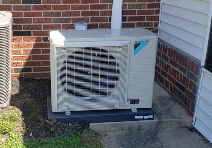 Daikin Ductless Mini Split in the Corner of a Home